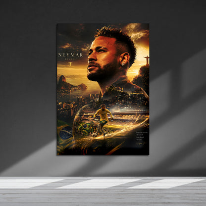 Flex Designs Metal Poster Neymar Jr Portrait 5 x 7" Home Goods - Sports  Metal Poster