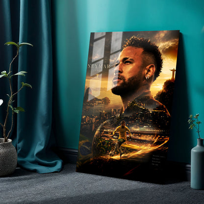 Flex Designs Metal Poster Neymar Jr Portrait 24 x 36" Home Goods - Sports  Metal Poster