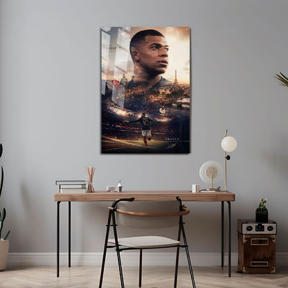 Flex Designs Metal Poster Kylian Mbappe Portrait 5 x 7" Home Goods - Sports  Metal Poster