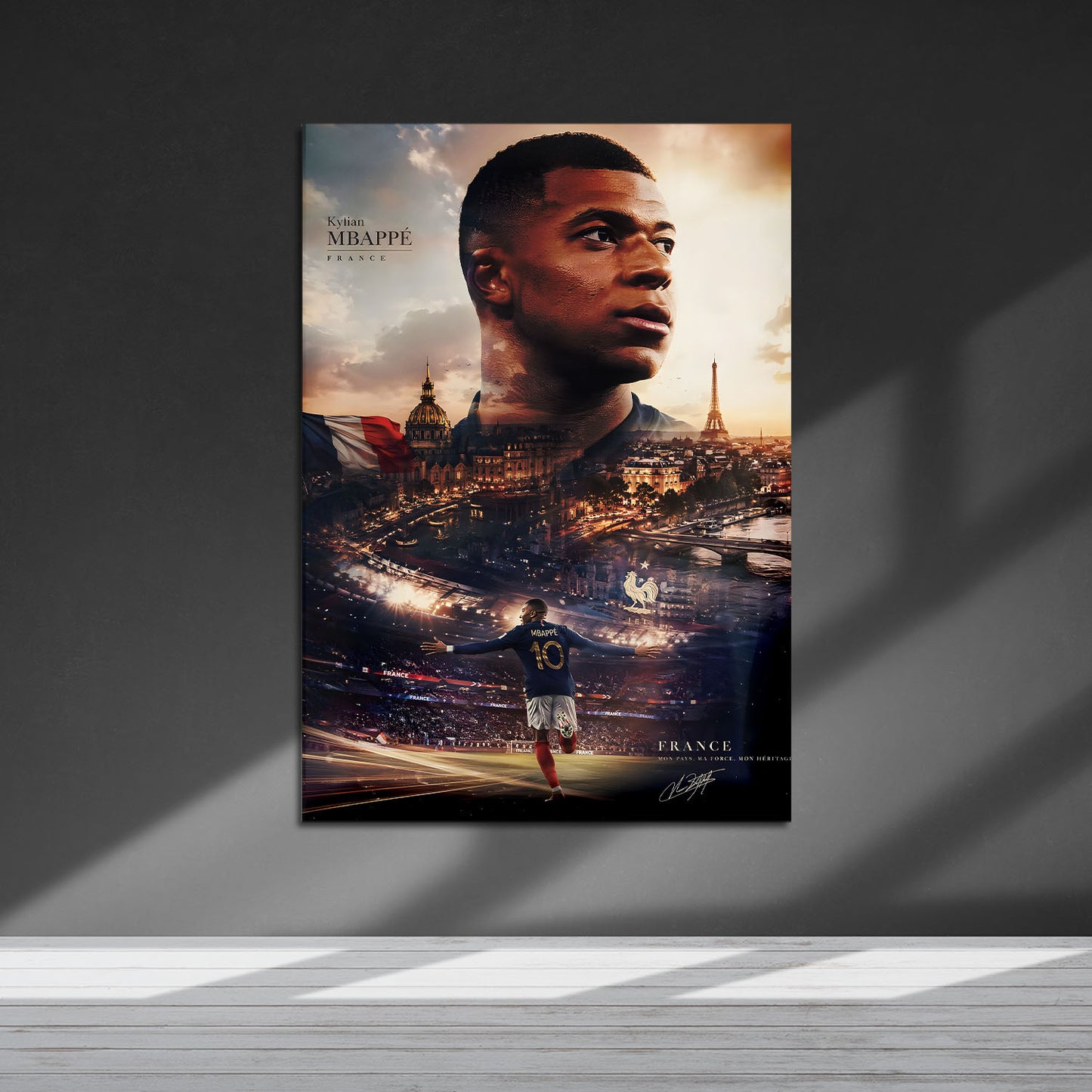Flex Designs Metal Poster Kylian Mbappe Portrait 5 x 7" Home Goods - Sports  Metal Poster