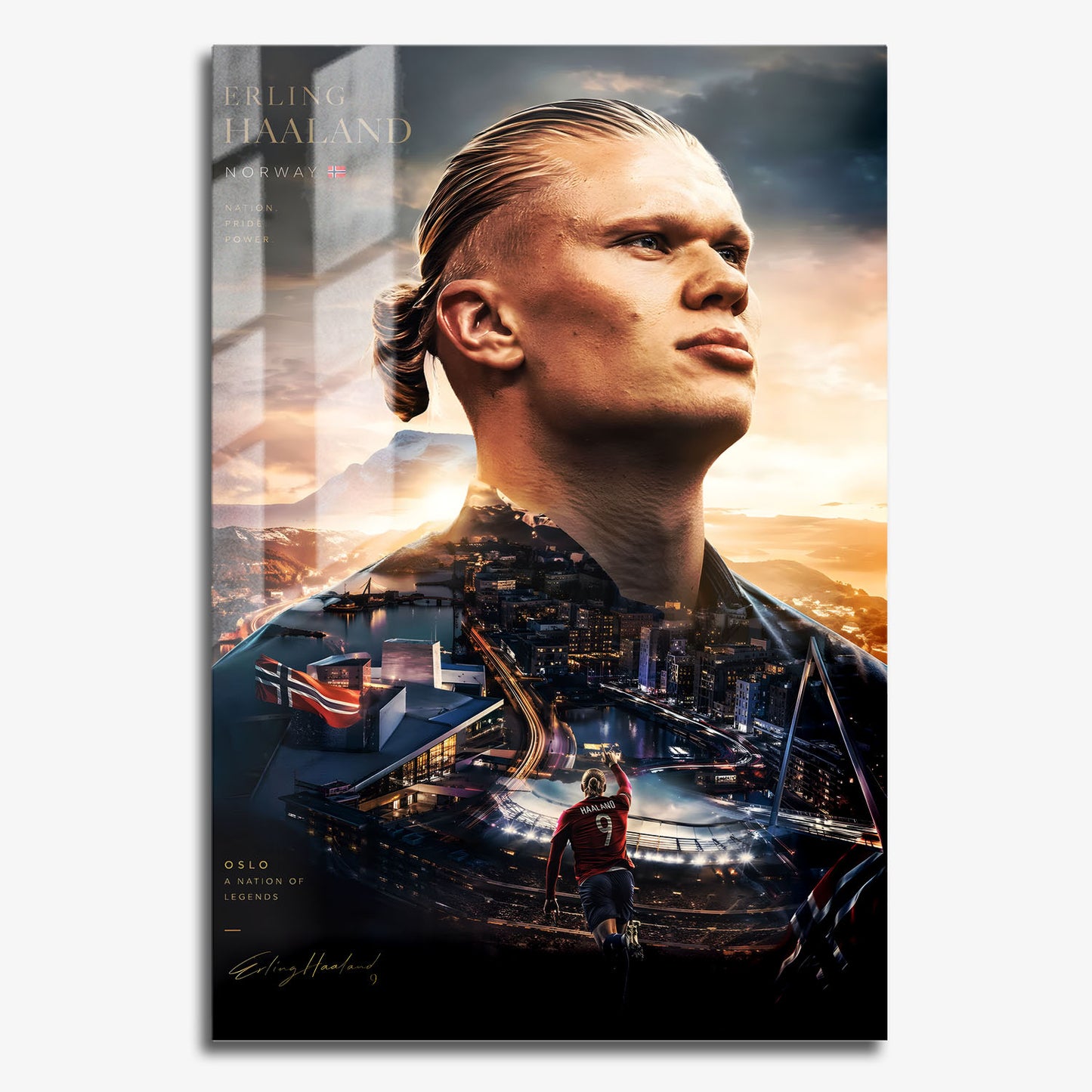 Flex Designs Metal Poster Erling Haaland Portrait 11 x 17" Home Goods - Sports  Metal Poster