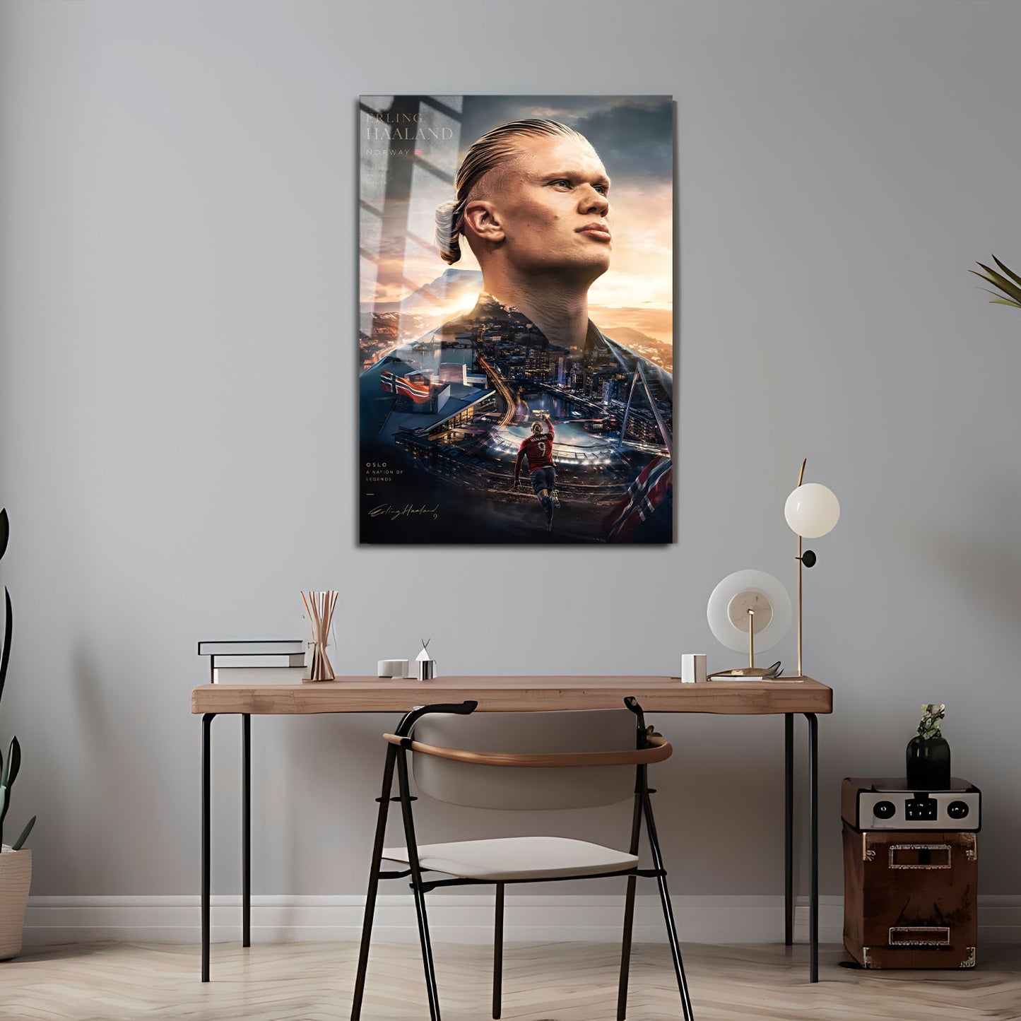 Flex Designs Metal Poster Erling Haaland Portrait 5 x 7" Home Goods - Sports  Metal Poster