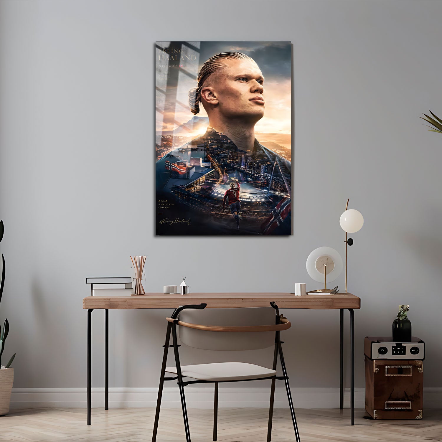 Flex Designs Metal Poster Erling Haaland Portrait 5 x 7" Home Goods - Sports  Metal Poster