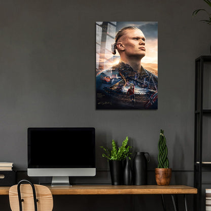 Flex Designs Metal Poster Erling Haaland Portrait 24 x 36" Home Goods - Sports  Metal Poster