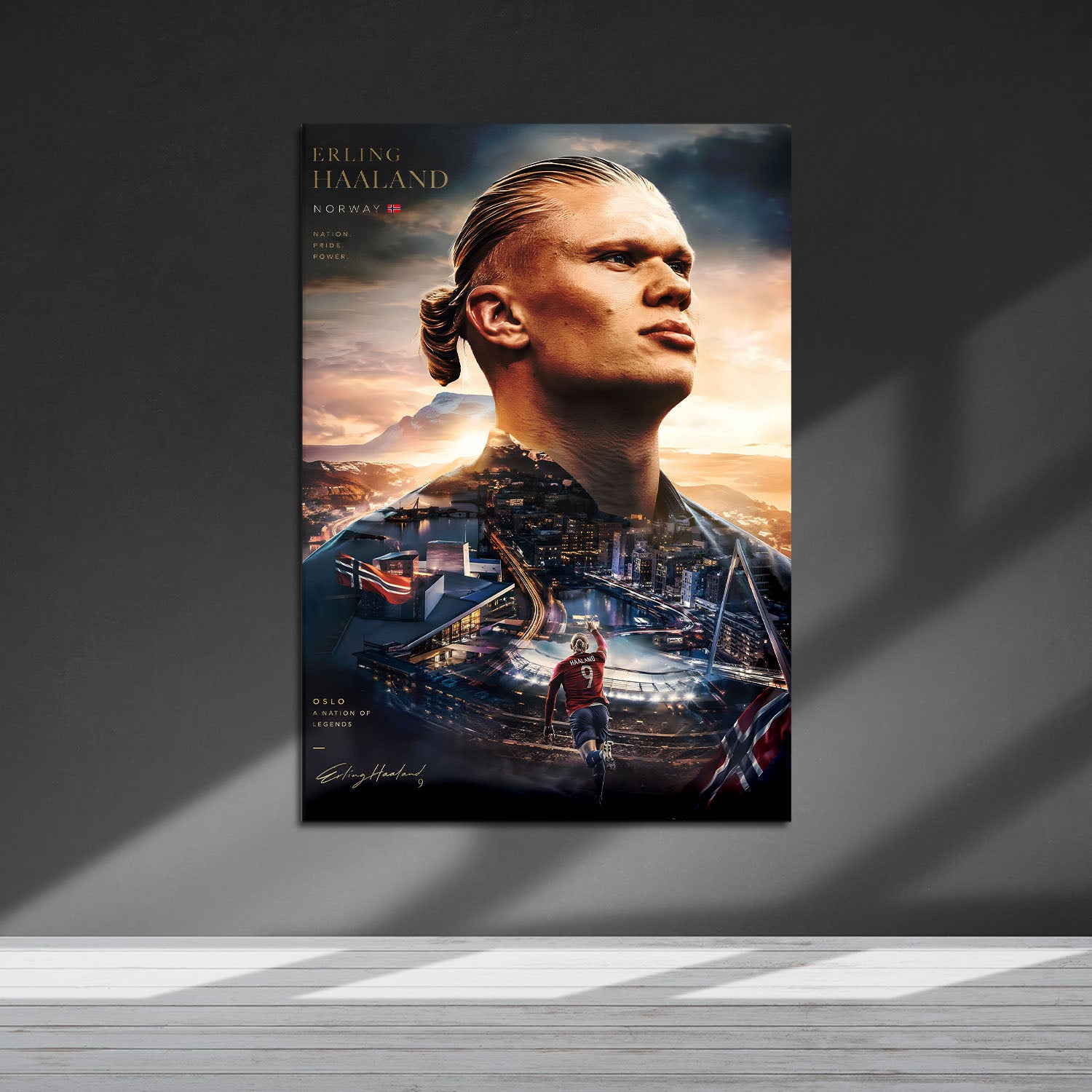 Flex Designs Metal Poster Erling Haaland Portrait 5 x 7" Home Goods - Sports  Metal Poster