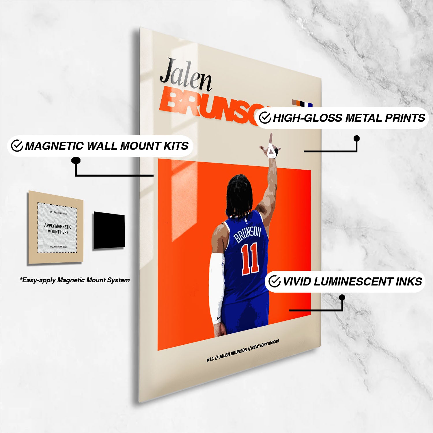 Flex Designs Metal Poster Jalen Brunson FlexM 16 x 24" Home Goods - Sports  Metal Poster