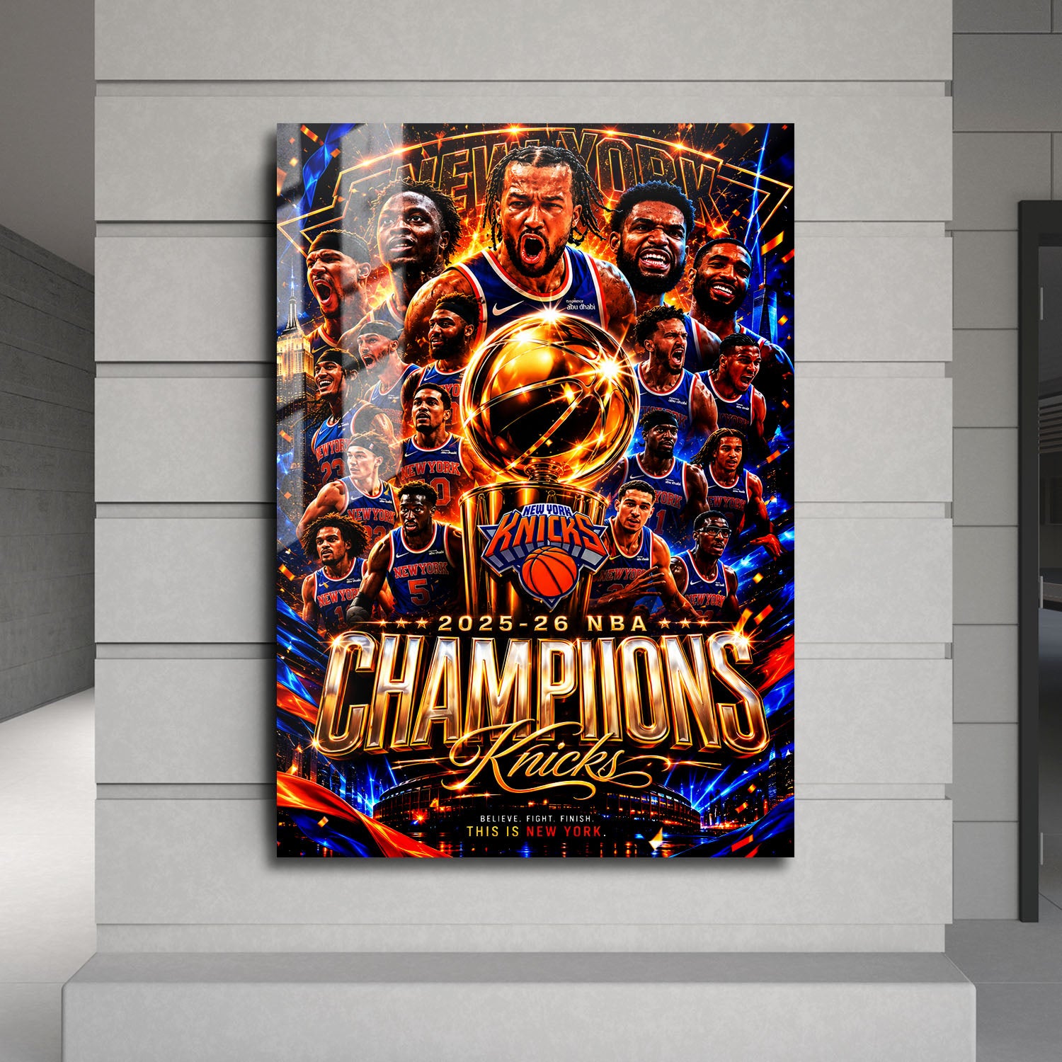 Flex Designs Metal Poster New York Knicks NBA Champions 2026 5 x 7" Home Goods - Sports  Metal Poster