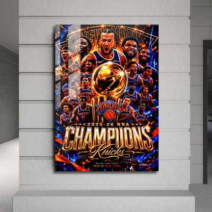 Flex Designs Metal Poster New York Knicks NBA Champions 2026 5 x 7" Home Goods - Sports  Metal Poster