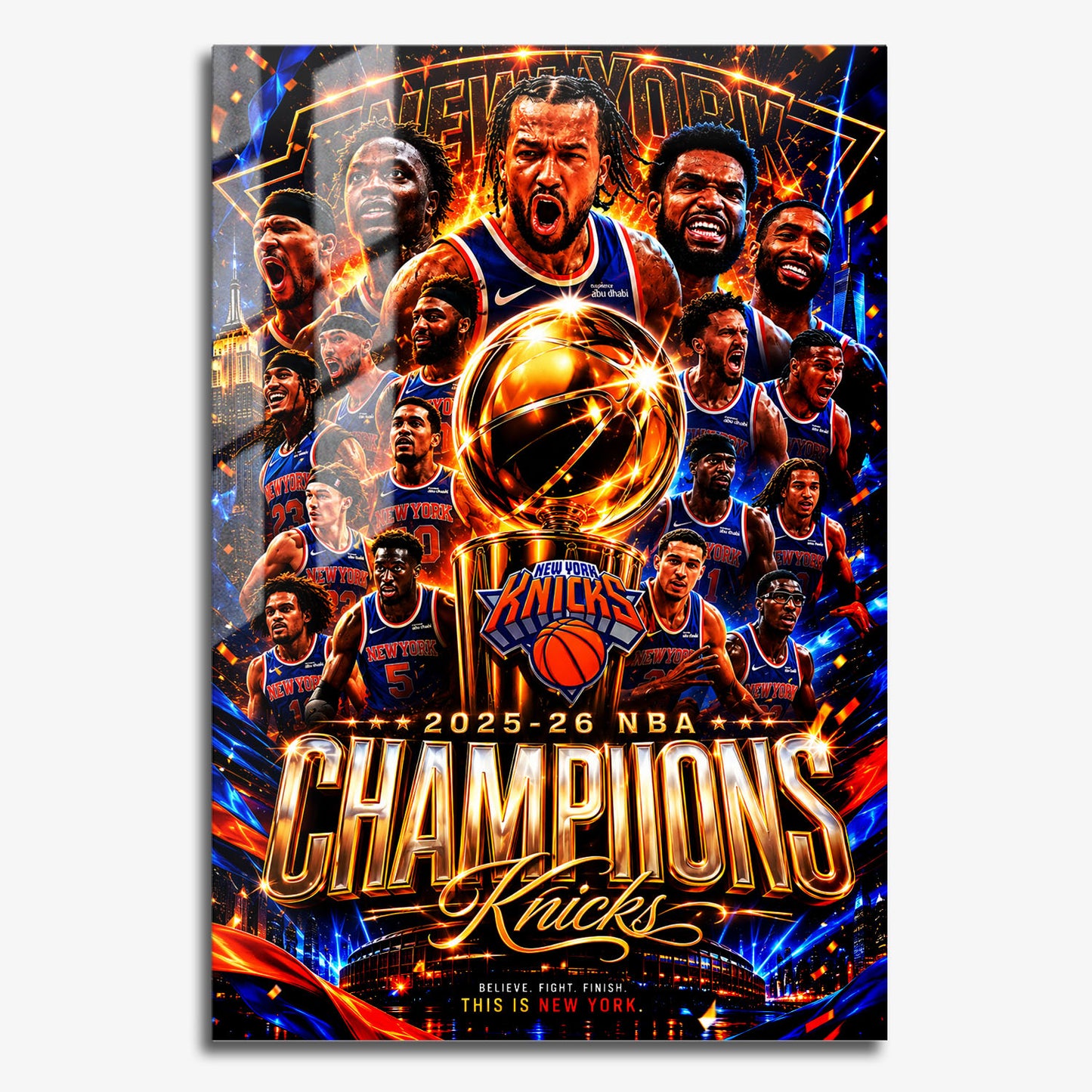 Flex Designs Metal Poster New York Knicks NBA Champions 2026 24 x 36" Home Goods - Sports  Metal Poster