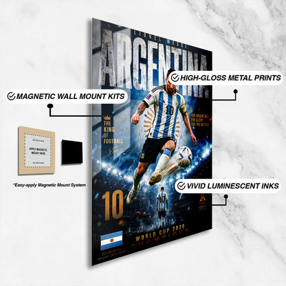 Flex Designs Metal Poster Lionel Messi Argentina 2026 16 x 24" Home Goods - Sports  Metal Poster