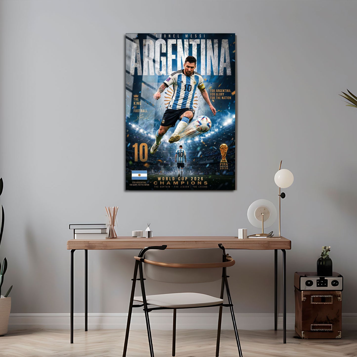 Flex Designs Metal Poster Lionel Messi Argentina 2026 5 x 7" Home Goods - Sports  Metal Poster