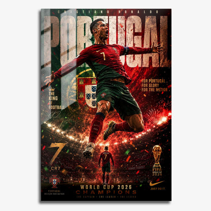 Flex Designs Metal Poster Cristiano Ronaldo Portugal 2026 11 x 17" Home Goods - Sports  Metal Poster