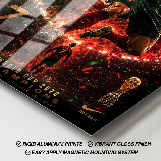 Flex Designs Metal Poster Cristiano Ronaldo Portugal 2026 11 x 17" Home Goods - Sports  Metal Poster