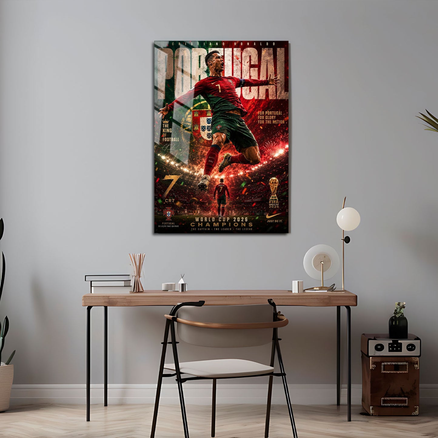 Flex Designs Metal Poster Cristiano Ronaldo Portugal 2026 5 x 7" Home Goods - Sports  Metal Poster