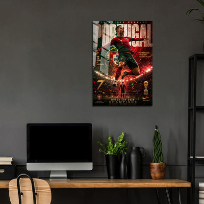 Flex Designs Metal Poster Cristiano Ronaldo Portugal 2026 24 x 36" Home Goods - Sports  Metal Poster