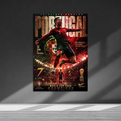 Flex Designs Metal Poster Cristiano Ronaldo Portugal 2026 5 x 7" Home Goods - Sports  Metal Poster