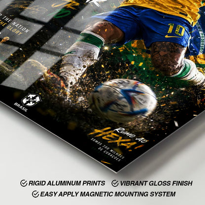 Flex Designs Metal Poster Neymar Junior Brazil 2026 11 x 17" Home Goods - Sports  Metal Poster