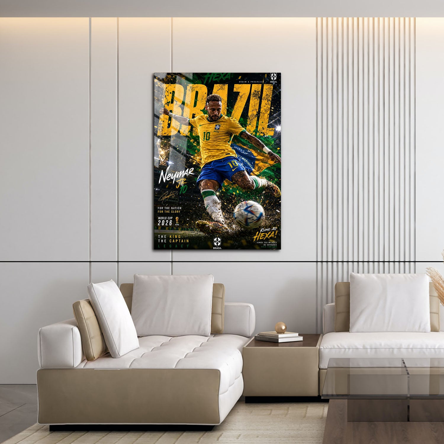 Flex Designs Metal Poster Neymar Junior Brazil 2026 16 x 24" Home Goods - Sports  Metal Poster
