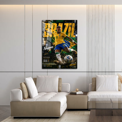 Flex Designs Metal Poster Neymar Junior Brazil 2026 16 x 24" Home Goods - Sports  Metal Poster