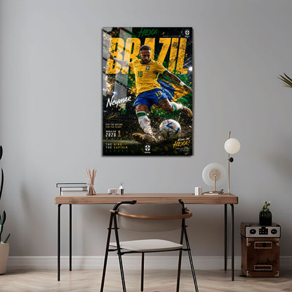 Flex Designs Metal Poster Neymar Junior Brazil 2026 5 x 7" Home Goods - Sports  Metal Poster