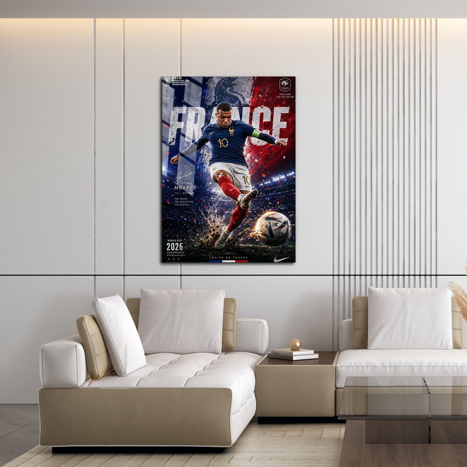 Flex Designs Metal Poster Kylian Mbappe France 2026 16 x 24" Home Goods - Sports  Metal Poster
