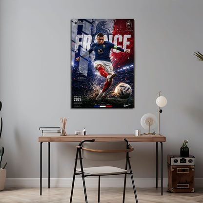 Flex Designs Metal Poster Kylian Mbappe France 2026 5 x 7" Home Goods - Sports  Metal Poster