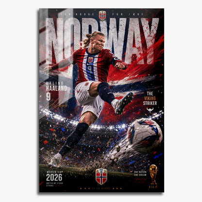 Flex Designs Metal Poster Erling Haaland Norway 2026 11 x 17" Home Goods - Sports  Metal Poster