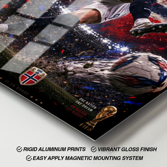 Flex Designs Metal Poster Erling Haaland Norway 2026 11 x 17" Home Goods - Sports  Metal Poster