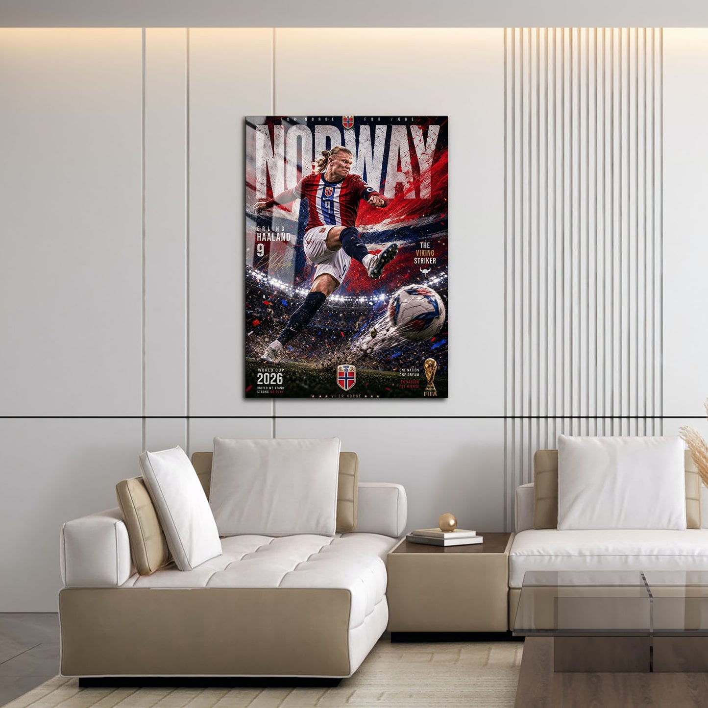 Flex Designs Metal Poster Erling Haaland Norway 2026 16 x 24" Home Goods - Sports  Metal Poster