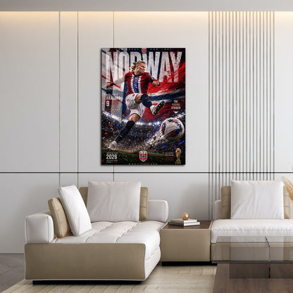 Flex Designs Metal Poster Erling Haaland Norway 2026 16 x 24" Home Goods - Sports  Metal Poster