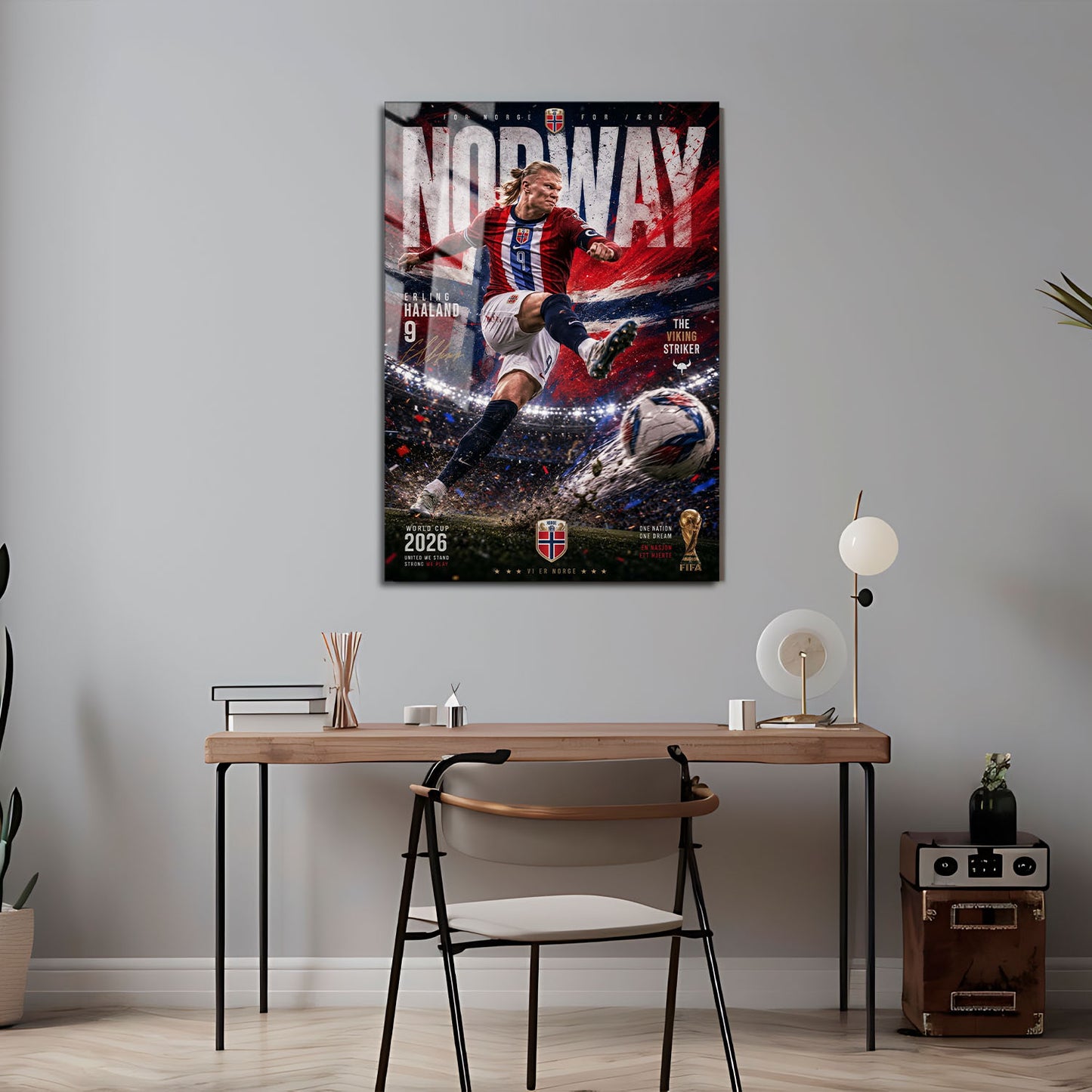 Flex Designs Metal Poster Erling Haaland Norway 2026 5 x 7" Home Goods - Sports  Metal Poster