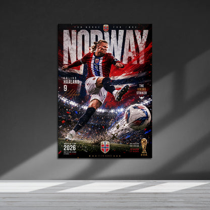 Flex Designs Metal Poster Erling Haaland Norway 2026 5 x 7" Home Goods - Sports  Metal Poster