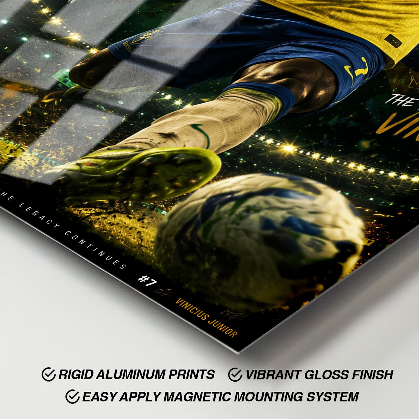 Flex Designs Metal Poster Vinicius Junior Brazil 2026 11 x 17" Home Goods - Sports  Metal Poster