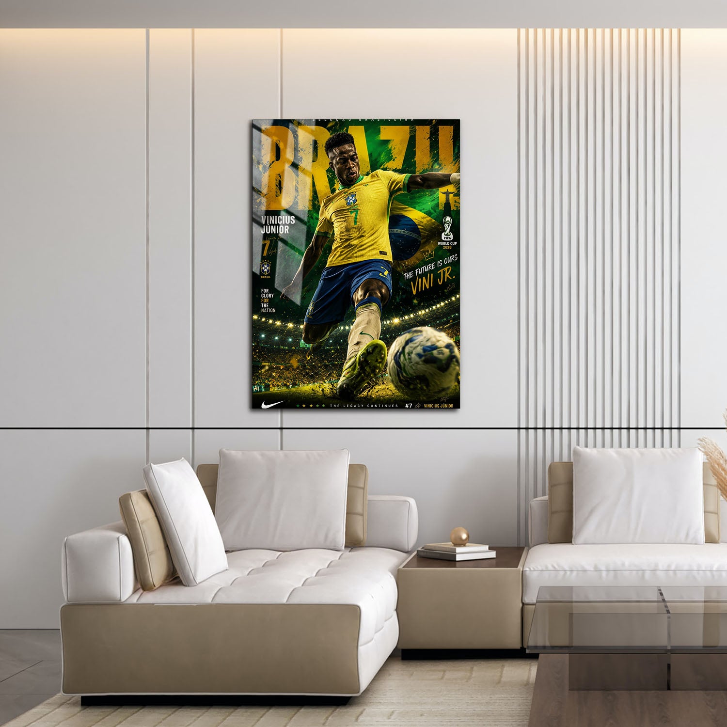 Flex Designs Metal Poster Vinicius Junior Brazil 2026 16 x 24" Home Goods - Sports  Metal Poster