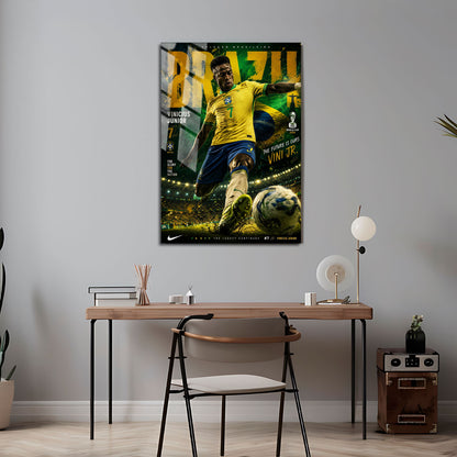 Flex Designs Metal Poster Vinicius Junior Brazil 2026 5 x 7" Home Goods - Sports  Metal Poster