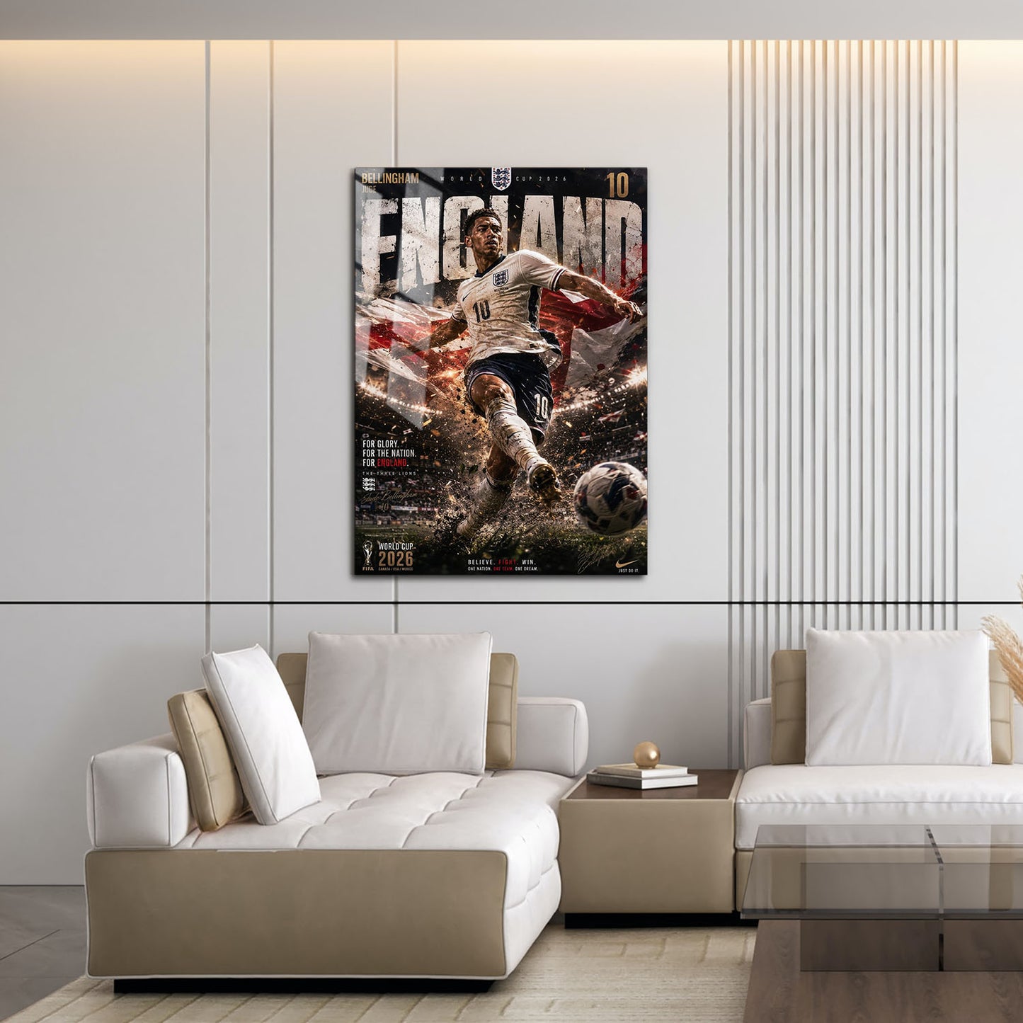 Flex Designs Metal Poster Jude Bellingham England 2026 16 x 24" Home Goods - Sports  Metal Poster