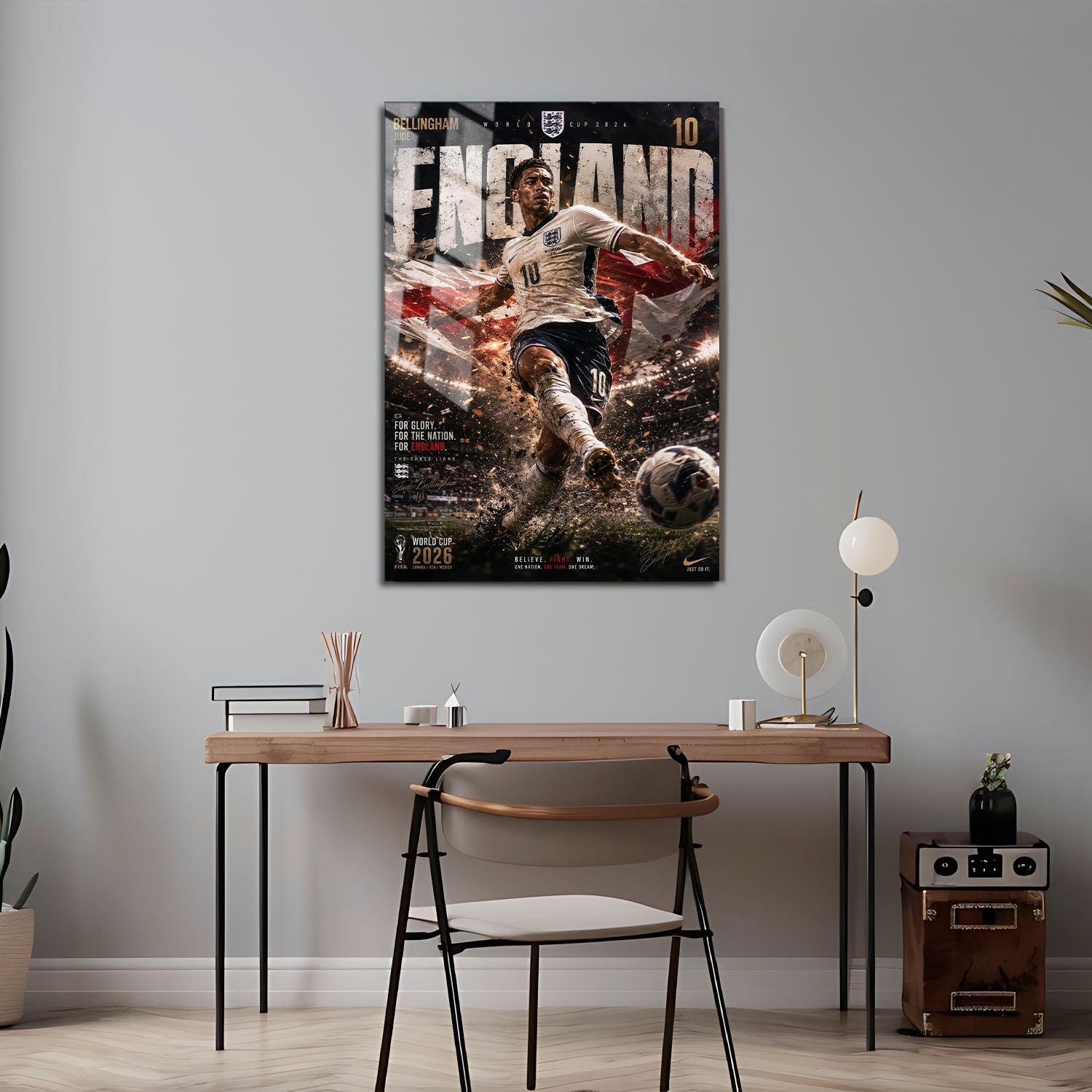 Flex Designs Metal Poster Jude Bellingham England 2026 5 x 7" Home Goods - Sports  Metal Poster