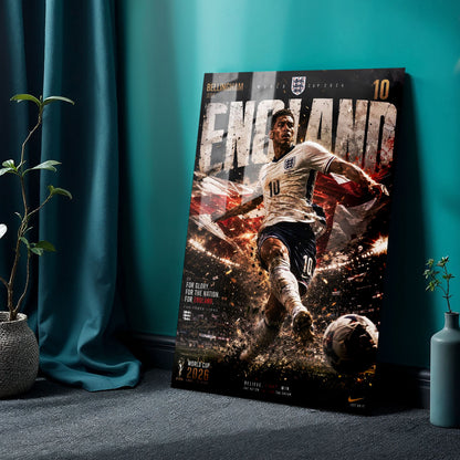 Flex Designs Metal Poster Jude Bellingham England 2026 24 x 36" Home Goods - Sports  Metal Poster