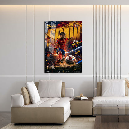 Flex Designs Metal Poster Lamine Yamal Spain 2026 16 x 24" Home Goods - Sports  Metal Poster