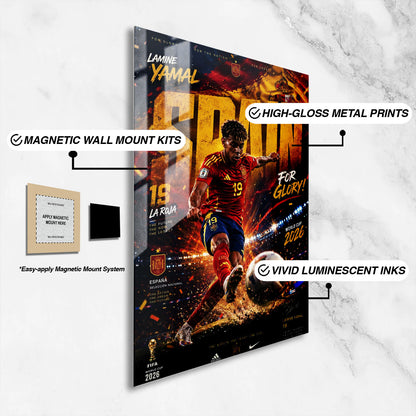 Flex Designs Metal Poster Lamine Yamal Spain 2026 16 x 24" Home Goods - Sports  Metal Poster