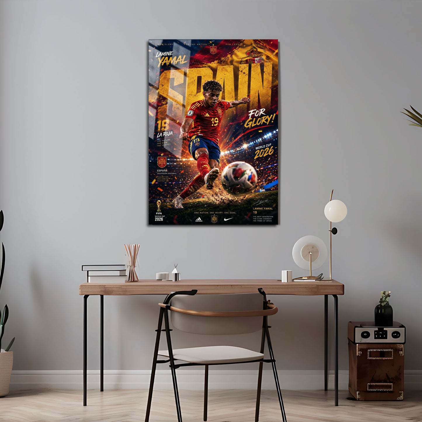 Flex Designs Metal Poster Lamine Yamal Spain 2026 5 x 7" Home Goods - Sports  Metal Poster