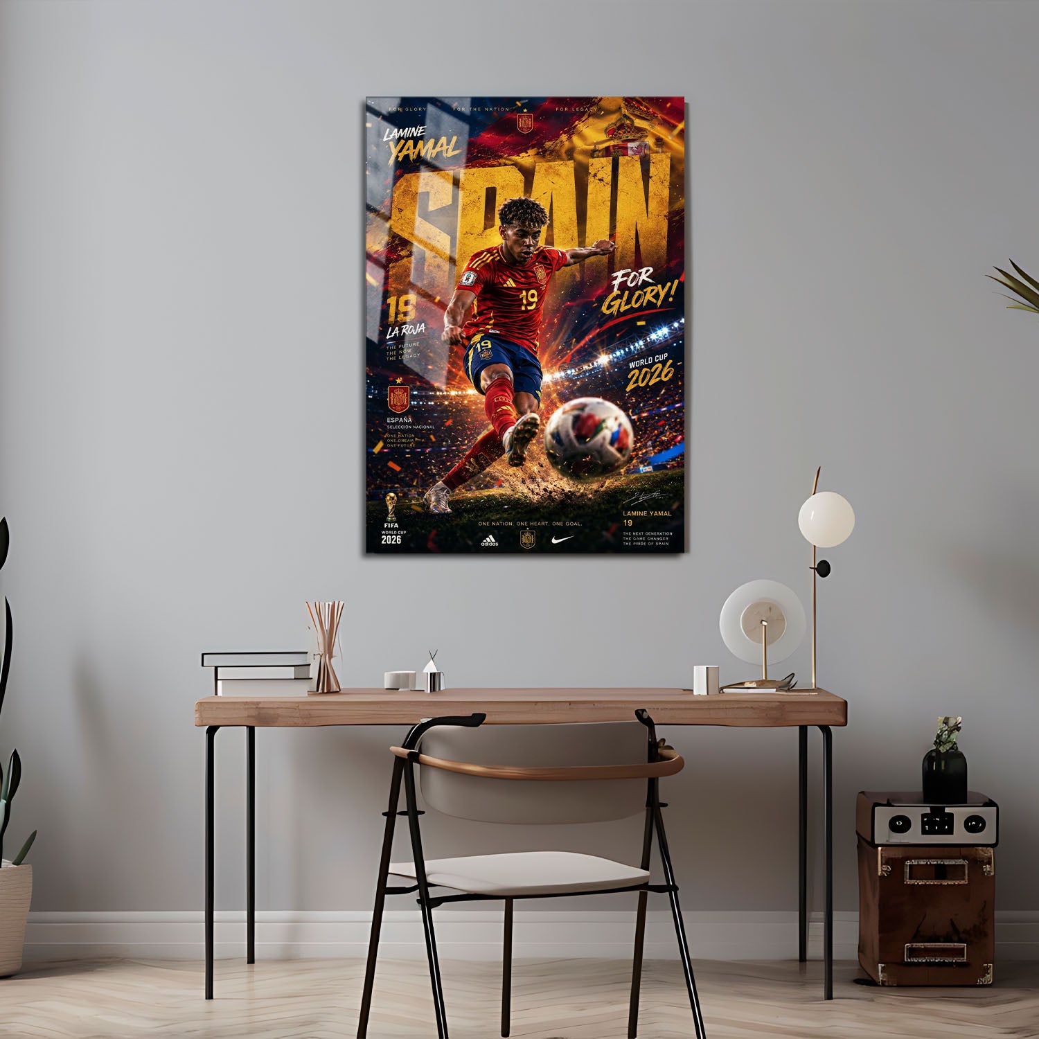 Flex Designs Metal Poster Lamine Yamal Spain 2026 5 x 7" Home Goods - Sports  Metal Poster