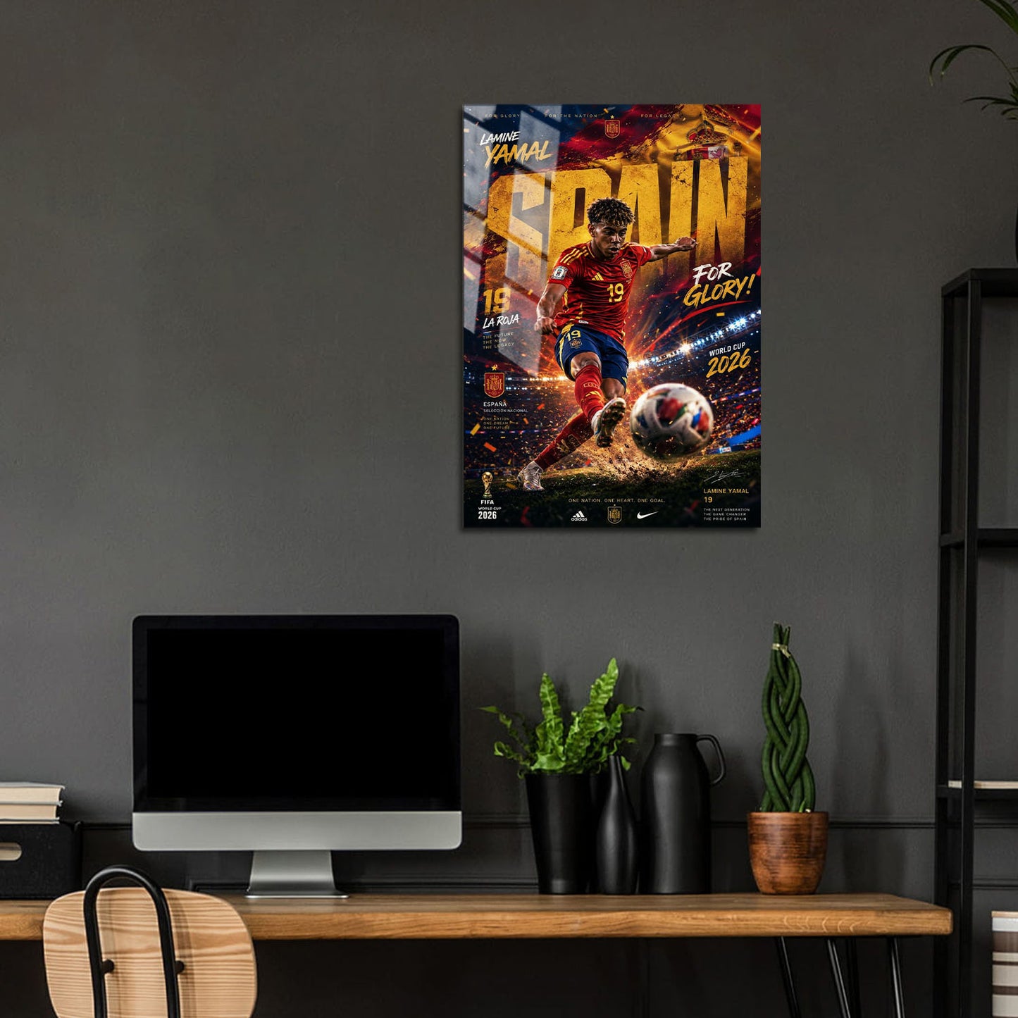 Flex Designs Metal Poster Lamine Yamal Spain 2026 24 x 36" Home Goods - Sports  Metal Poster