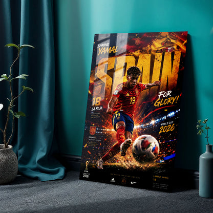 Flex Designs Metal Poster Lamine Yamal Spain 2026 24 x 36" Home Goods - Sports  Metal Poster