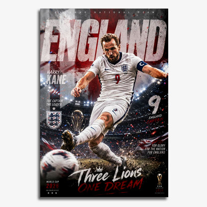 Flex Designs Metal Poster Harry Kane England 2026 11 x 17" Home Goods - Sports  Metal Poster