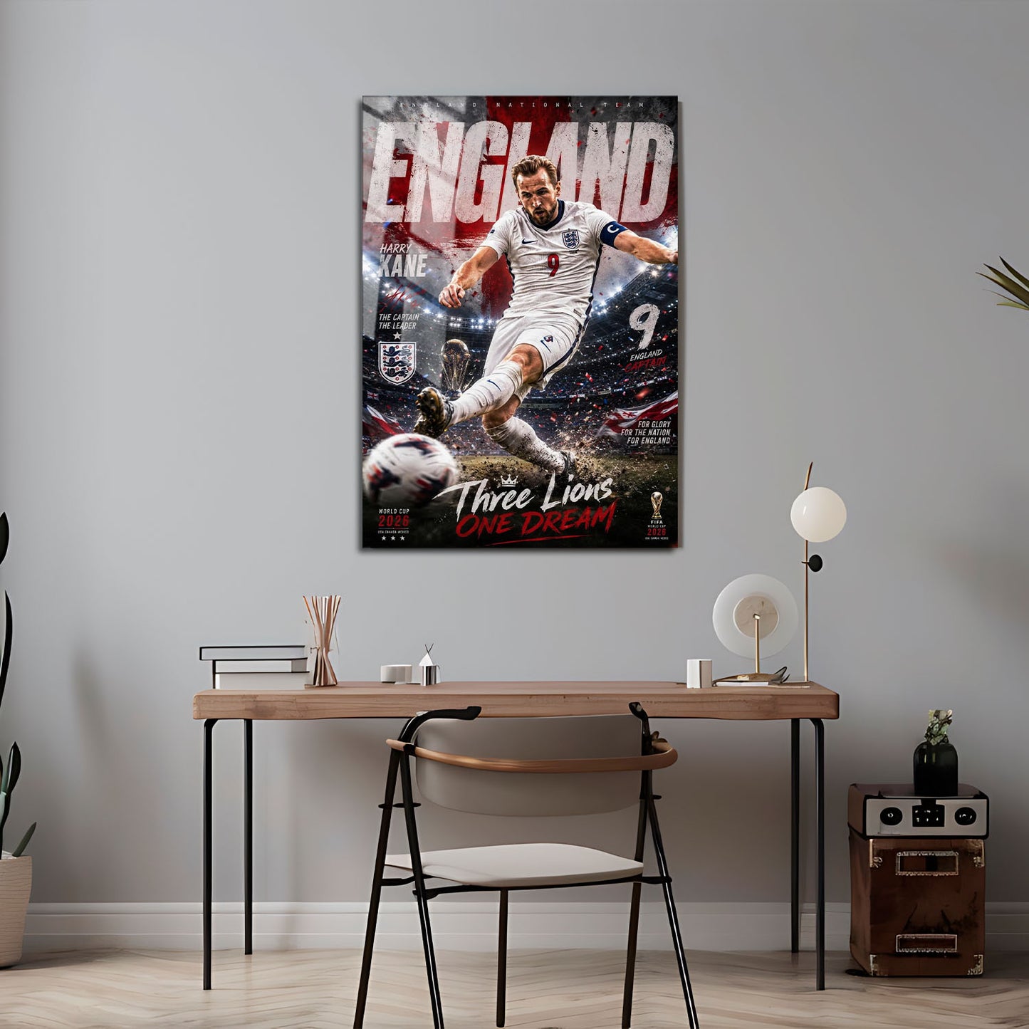 Flex Designs Metal Poster Harry Kane England 2026 5 x 7" Home Goods - Sports  Metal Poster