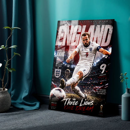 Flex Designs Metal Poster Harry Kane England 2026 24 x 36" Home Goods - Sports  Metal Poster