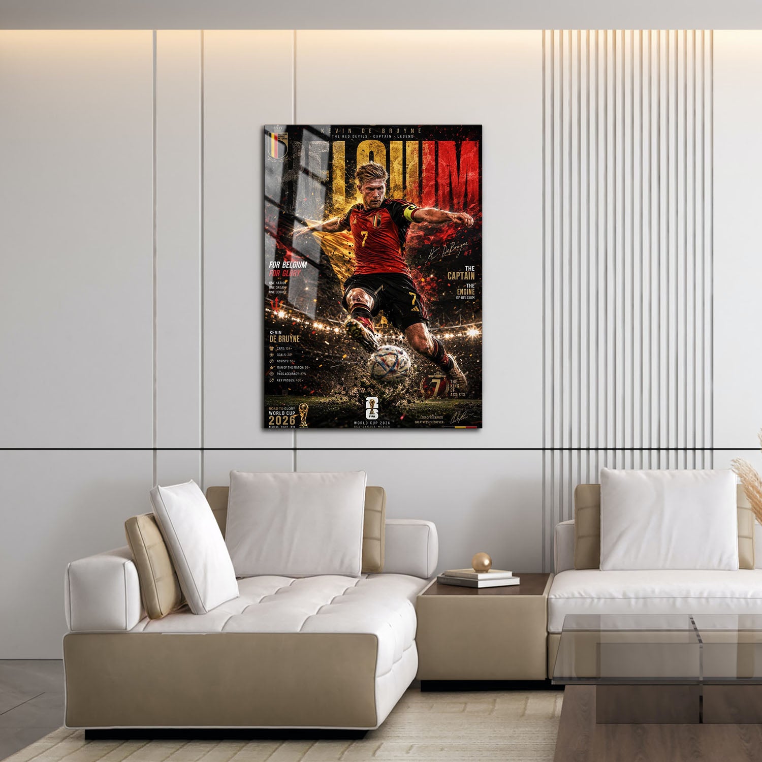 Flex Designs Metal Poster Kevin De Bruyne Belgium 2026 16 x 24" Home Goods - Sports  Metal Poster