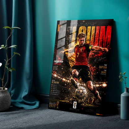 Flex Designs Metal Poster Kevin De Bruyne Belgium 2026 24 x 36" Home Goods - Sports  Metal Poster