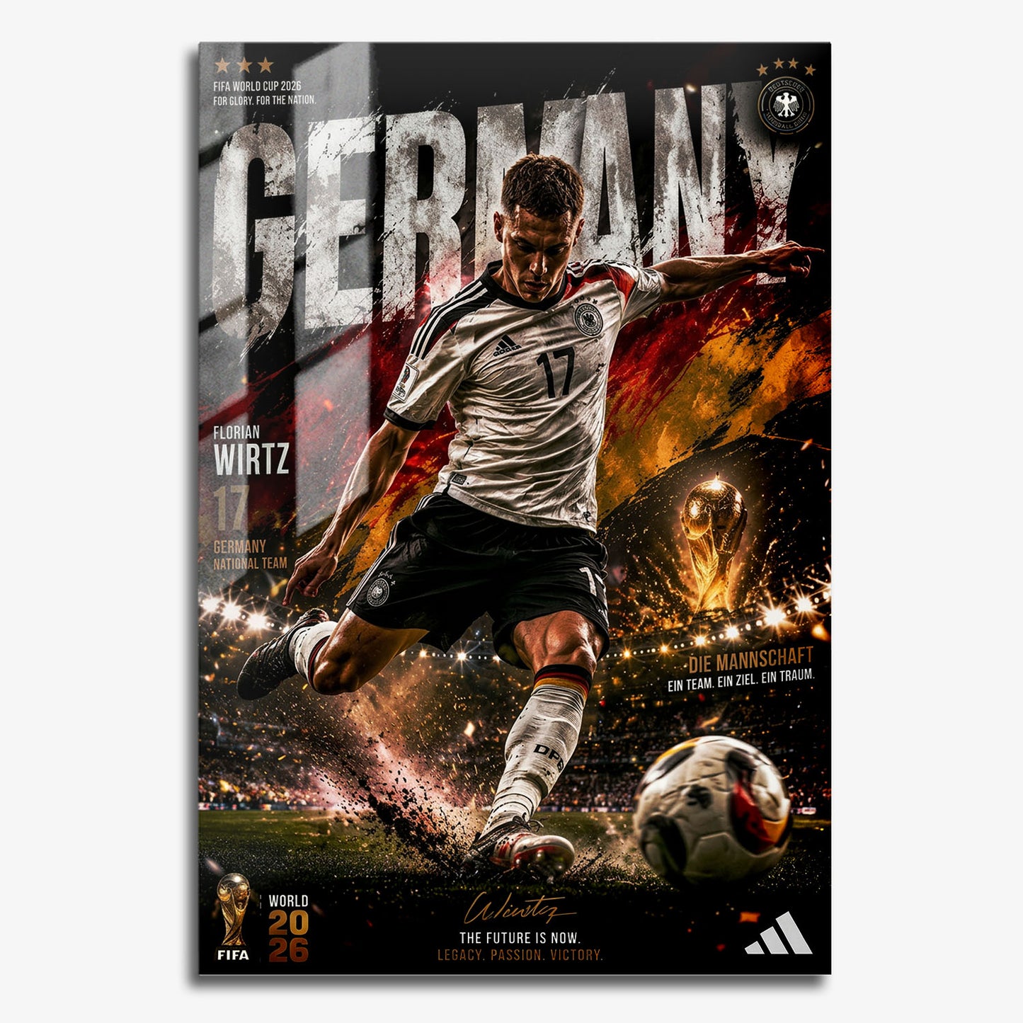 Flex Designs Metal Poster Florian Wirtz Germany 2026 11 x 17" Home Goods - Sports  Metal Poster